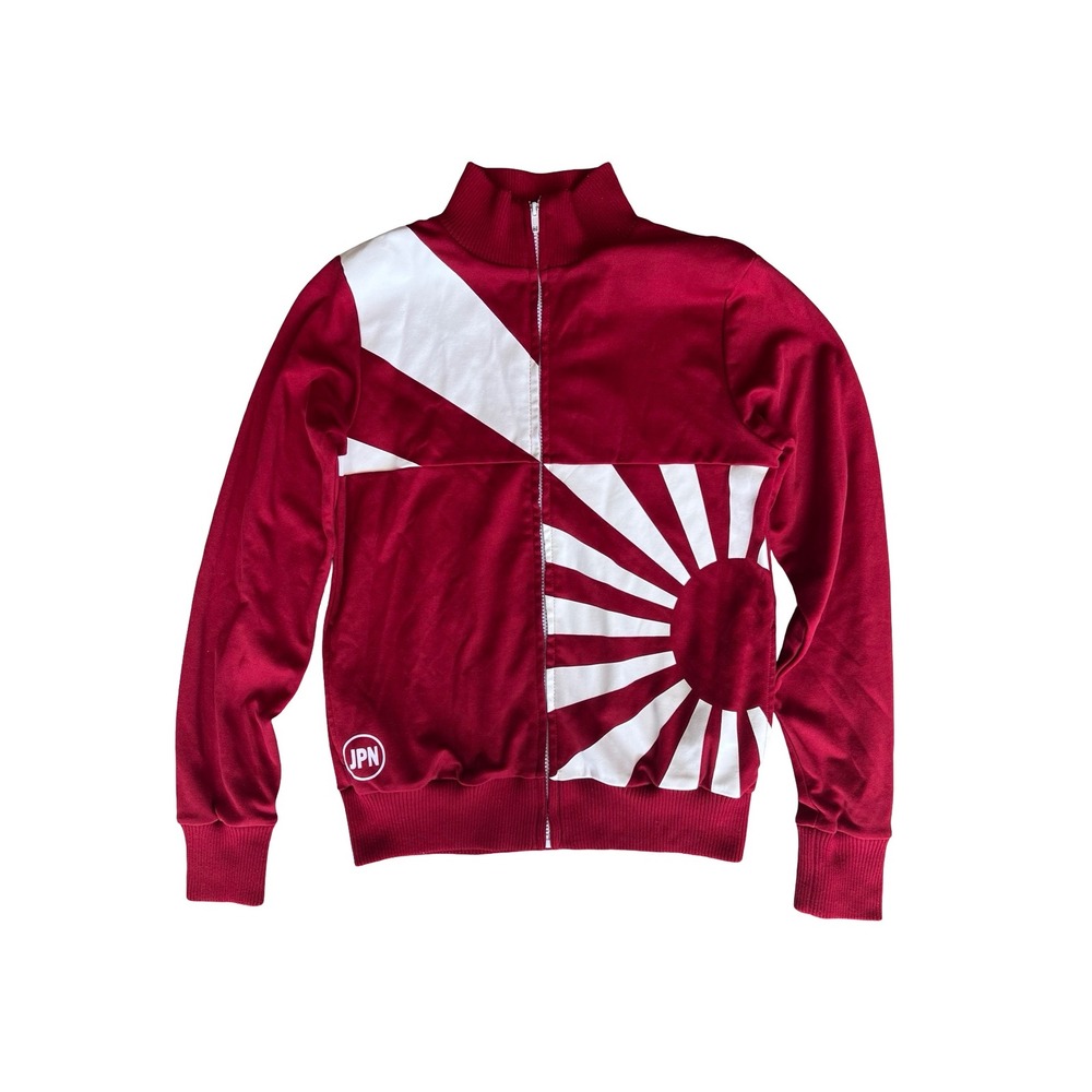 Character Hero Japan Red White Rising Sun JPN Graphic Full Zip Track Jacket Sz S
